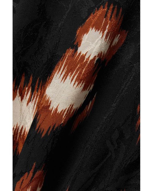 Johanna Ortiz Black Net Sustain Aromatic Evenings Printed Satin-Jacquard Straight-Leg Pants