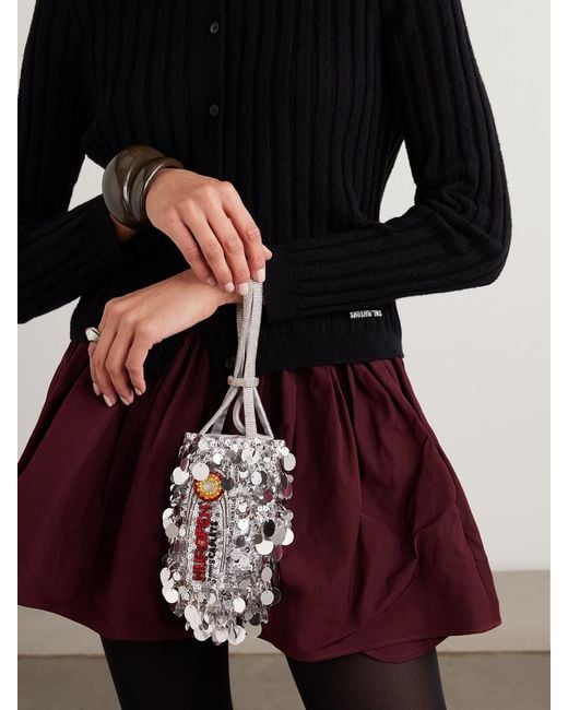 Anya Hindmarch White Nurofen Embellished Satin Mini Bag