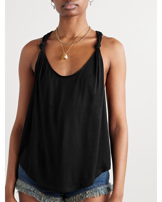 Isabel Marant Black Elody Knotted Jersey Tank
