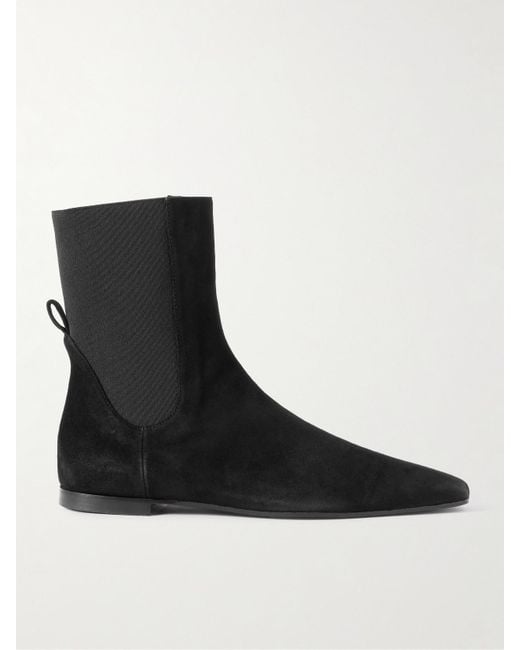Totême  Black Suede Ankle Boots