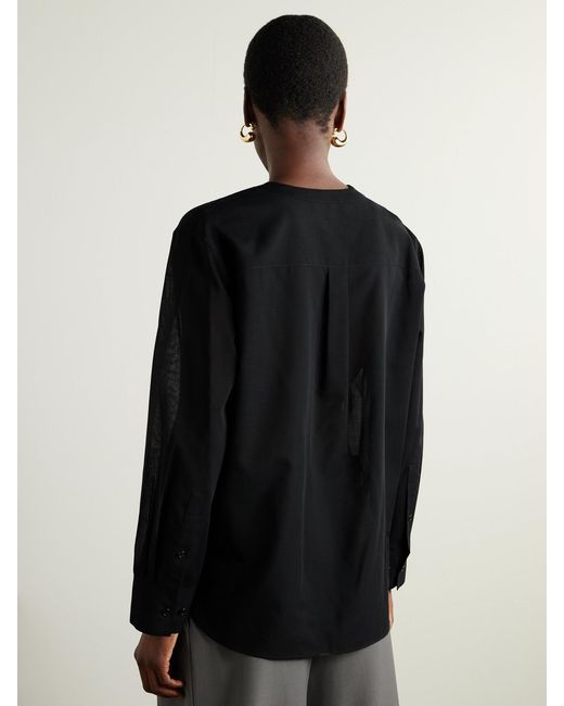 Theory Black Wool-Blend Blouse