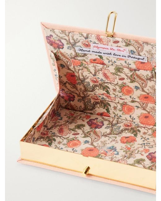 Olympia Le-Tan Pink Good Luck Embroidered Canvas Clutch