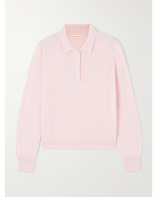 &Daughter Pink Aoife Pullover Aus Einer Kaschmir-Baumwollmischung Mit Polokragen