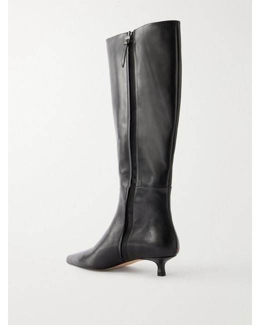 Aeyde Black Sabrina 35 Leather Knee-High Boots