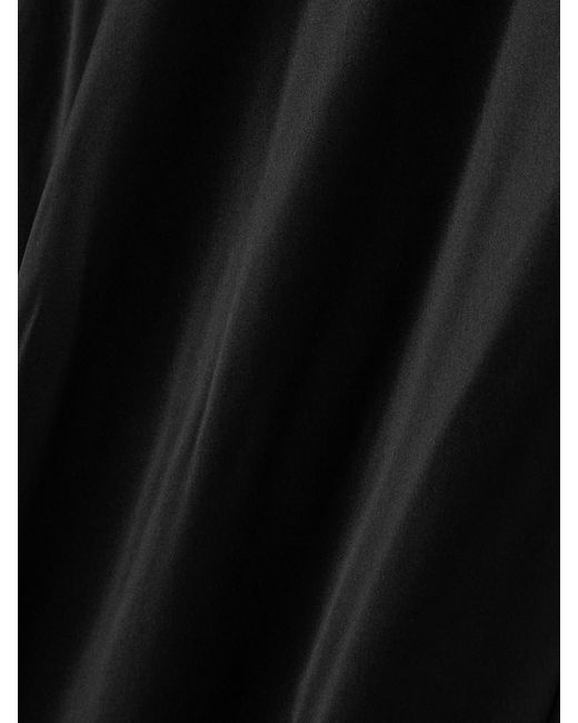 Gabriela Hearst Black Kerry Maxikleid Aus Geripptem Seidenchiffon Und Seidensatin Mit Spitzenbesätzen