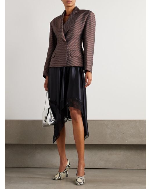 Dries Van Noten Brown Striped Jacquard Blazer