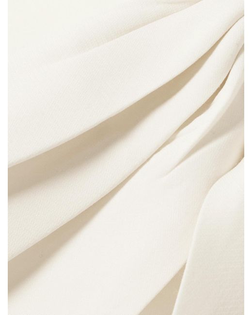 Valentino Garavani Natural Minikleid Aus Crêpe Aus Einer Woll-Seidenmischung Mit Rüschen
