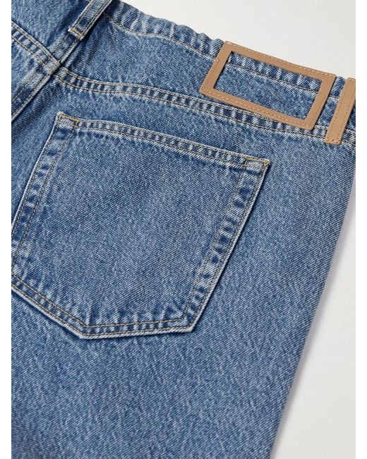 La Ligne Blue Jenny Drawstring Organic Mid-Rise Wide-Leg Jeans