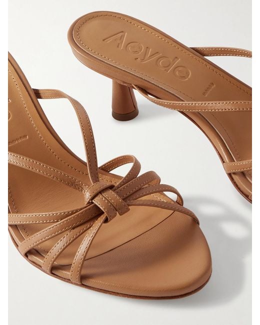 Aeyde Brown Abby Knotted Leather Sandals