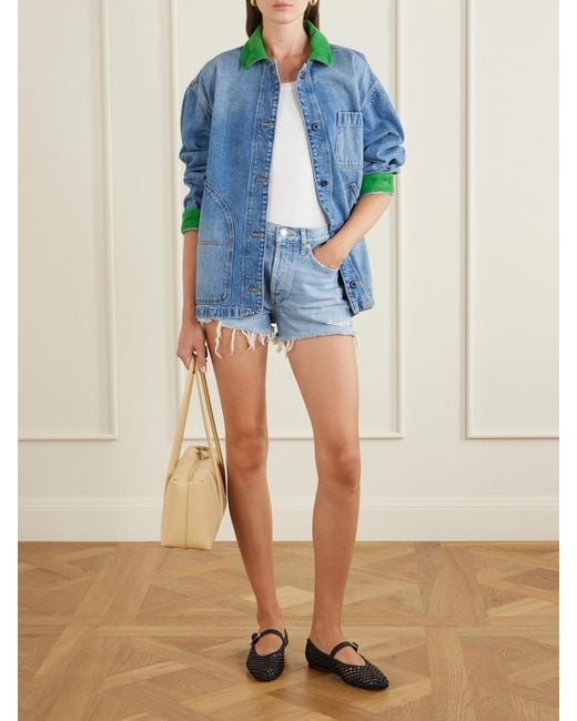 Agolde Blue Swapmeet Parker Short Vintage Cut Off Shorts