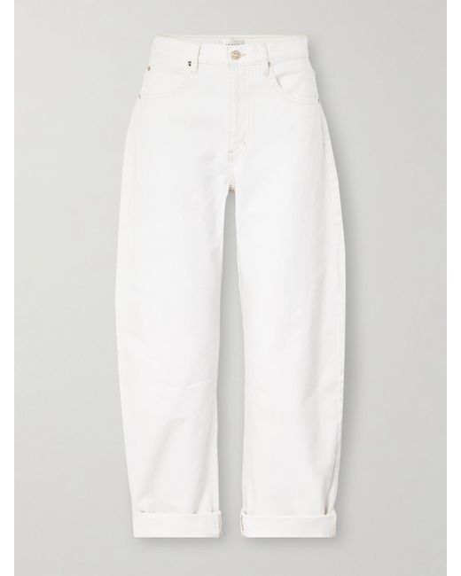FRAME White The Bubble Jeans Mit Weitem Bein