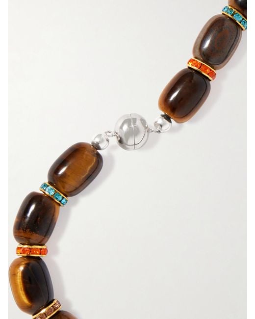 Julietta Brown Donna-Tone Tiger's Eye And Crystal Necklace