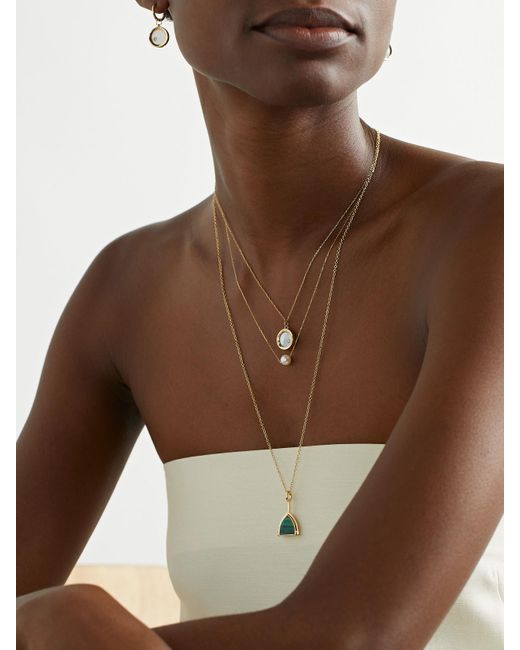 Mateo Natural 14-Karat, Pearl And Diamond Necklace