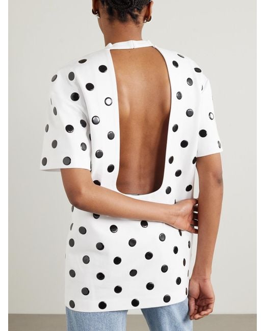 Area White Crystal-Embellished Appliquéd Jersey T-Shirt