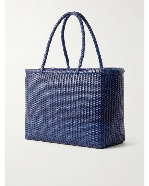 Dragon Diffusion Blue B Weave Leather Tote