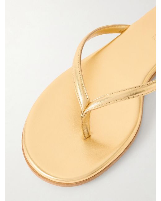 Gianvito Rossi Natural Calypso Metallic Leather Sandals