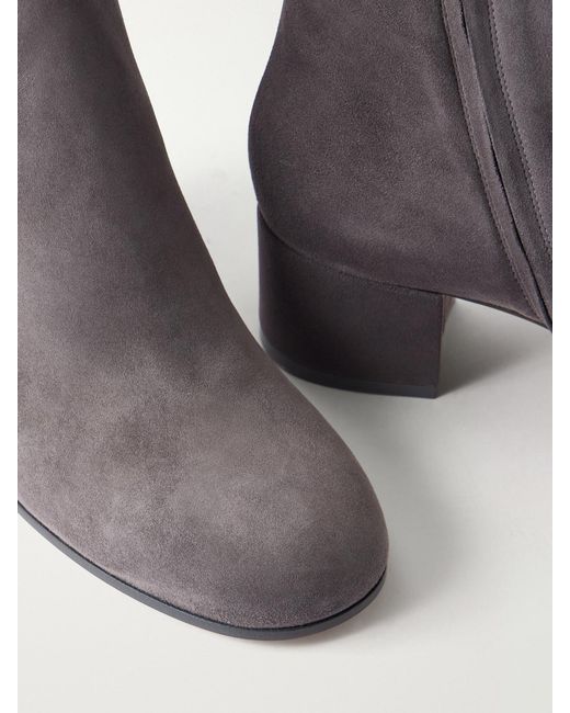 Gianvito Rossi Gray Joelle 45 Suede Ankle Boots