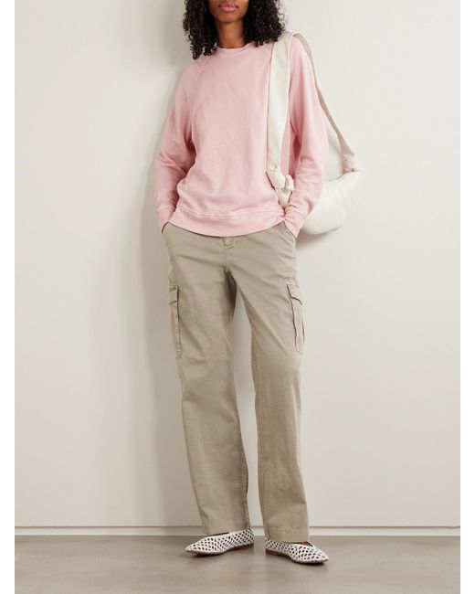 James Perse White Cotton-Blend Twill Straight-Leg Cargo Pants