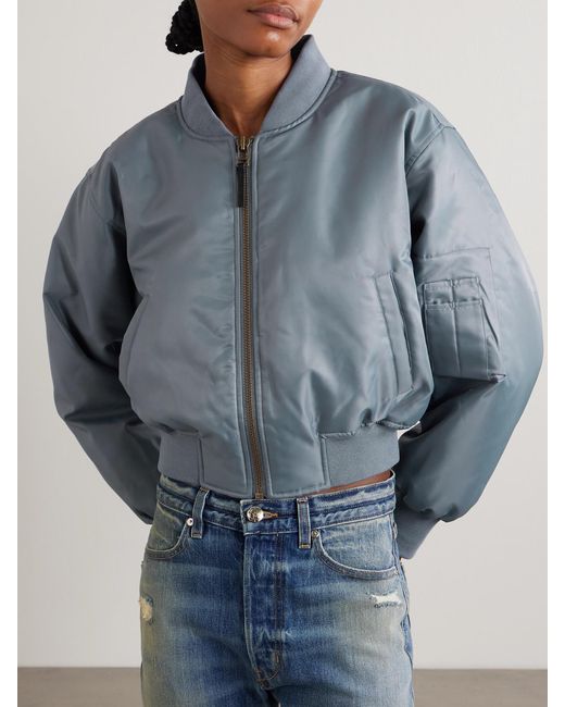 Anine Bing Blue Leon Padded Shell Bomber Jacket