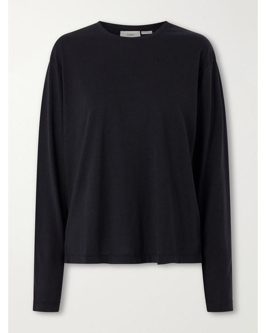 Totême Black Lyocell And Cotton-Blend Jersey T-Shirt