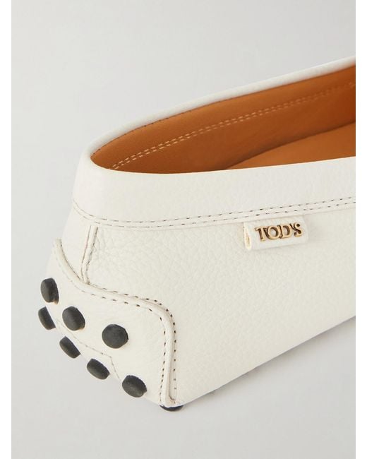 Tod's Natural Gommino Loafers Aus Strukturiertem Leder