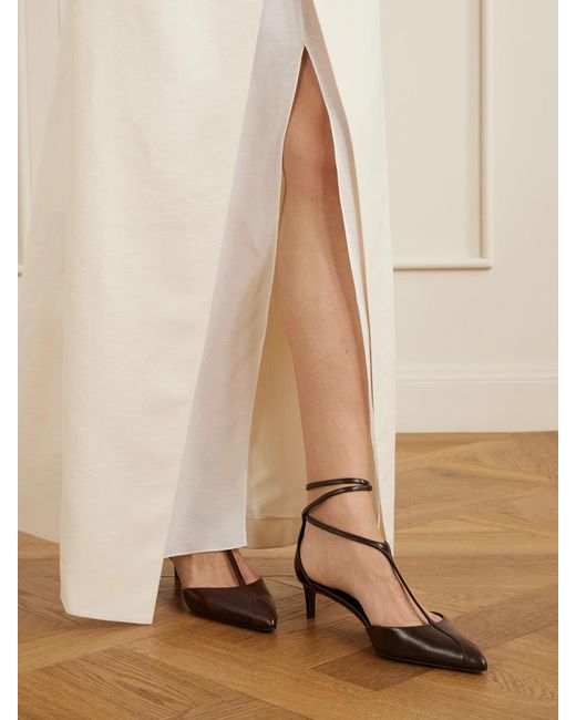 Khaite Brown Mia Leather Pumps