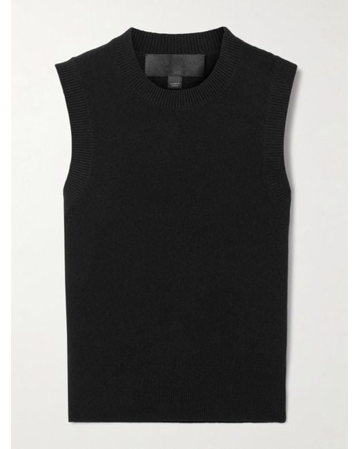 Nili Lotan Black May Cropped Cashmere Tank