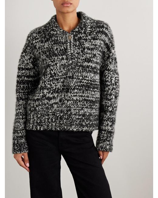 Brandon Maxwell Gray The Posie Space-Dyed Cashmere And Silk-Blend Sweater