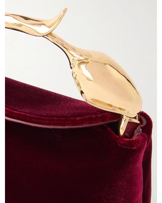 Erdem Red Bloom Micro Velvet Clutch