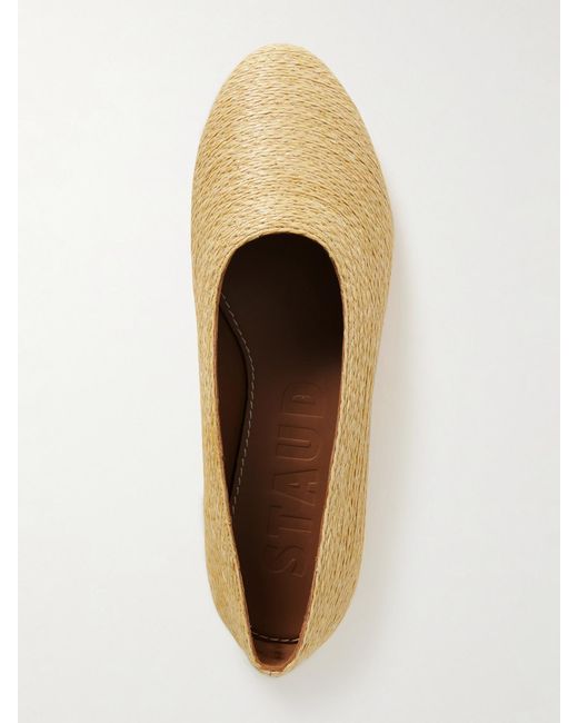 Staud Natural Alba Raffia Ballet Flats
