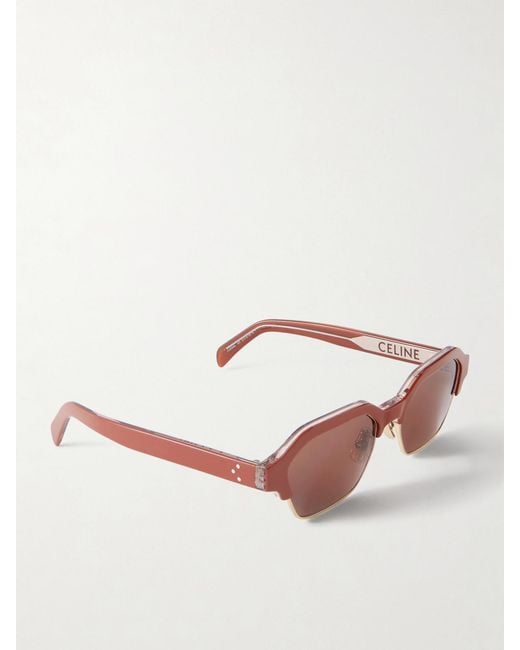 Céline Pink Square-Frame Acetate Sunglasses