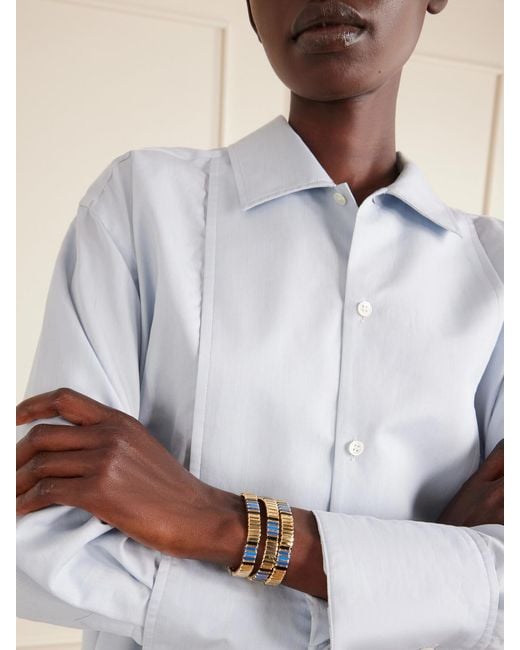 Roxanne Assoulin Metallic Very Well Done Snaked Set Of Three-Tone And Enamel Bracelets