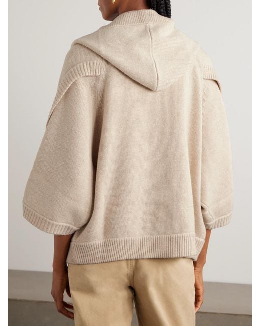 Cardigan À Capuche En Laine Et Cachemire Mélangés Vals Max Mara en coloris Natural