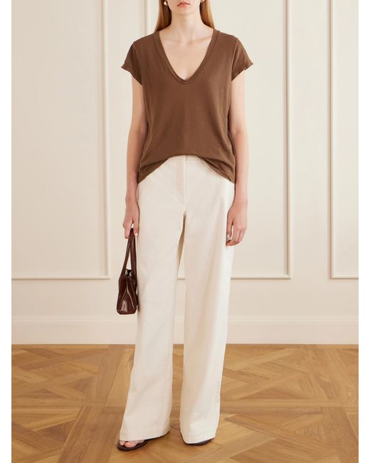 James Perse Brown Cotton-Jersey T-Shirt