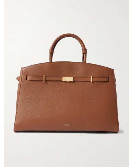 DeMellier London Brown The Hudson Kleine Tote Aus Strukturiertem Leder