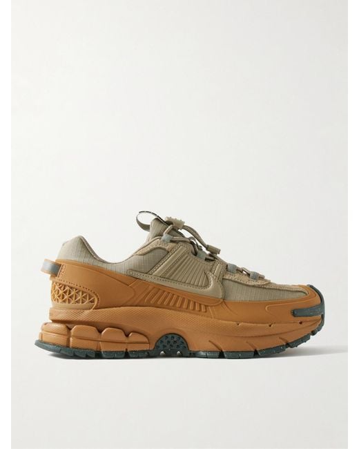 Nike Brown Zoom Vomero Roam Leather And Suede-Trimmed Rubber And Ripstop Sneakers