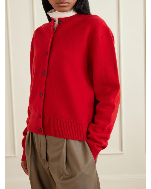 Rohe Red Merino Wool-Blend Cardigan