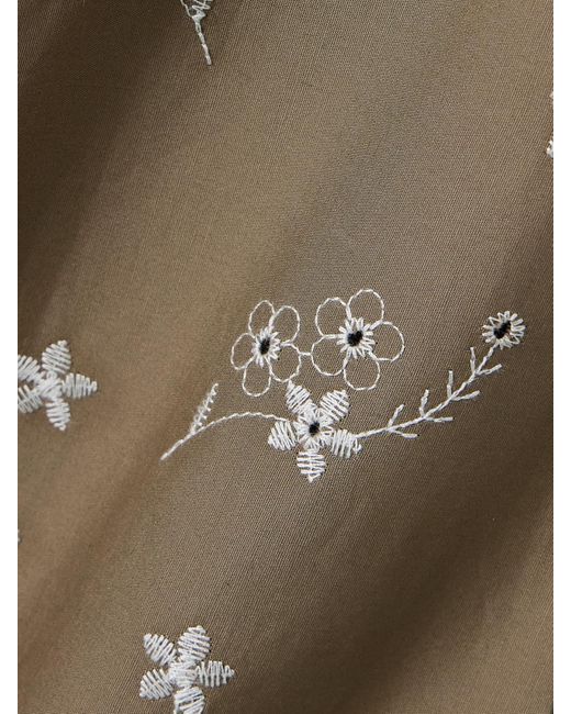 Staud Natural Wells Midikleid Aus Popeline Aus Einer Baumwollmischung Mit Stickereien Und Falten