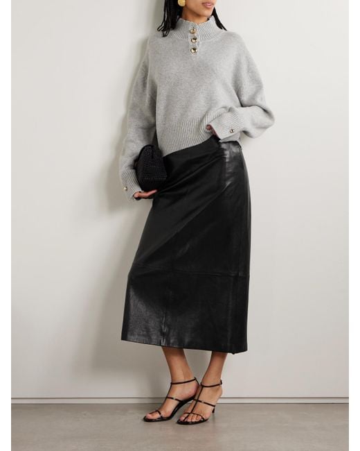 Brandon Maxwell Gray The Rowe Verkürzter Pullover Aus Kaschmir Mit Recycelten Fasern