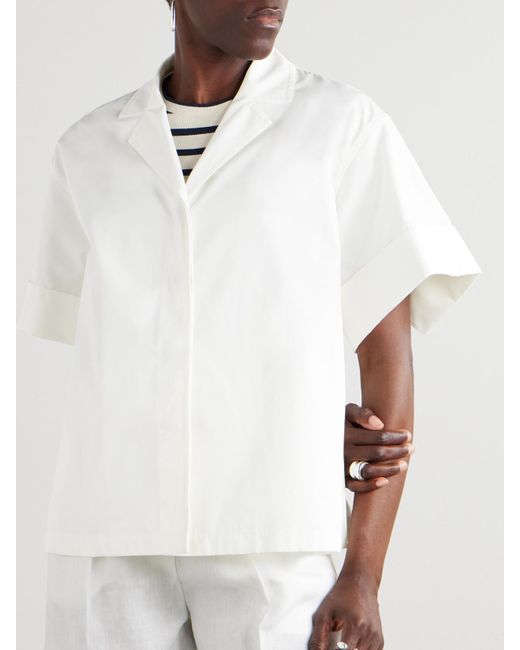 Jil Sander White Hemd Aus Baumwollpopeline