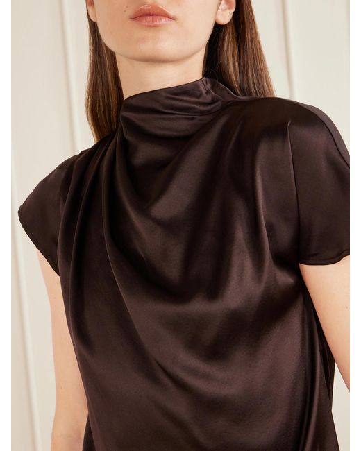 Staud Black Davina Silk-Blend Top