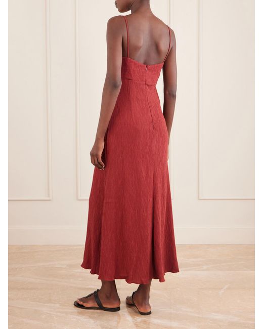 Johanna Ortiz Red Dream Spinner Gauze Maxi Dress
