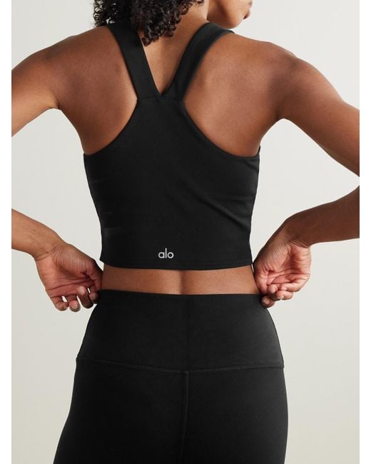 Alo Yoga Black Real Sport-Bh Aus Airbrush-Material