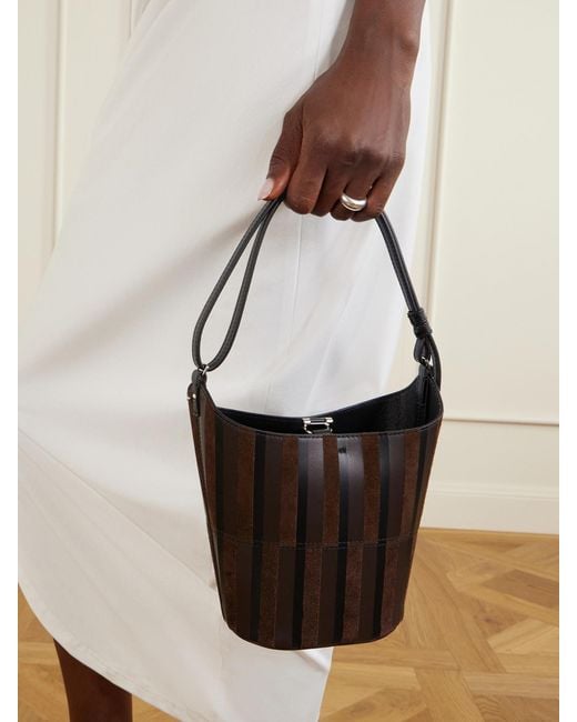 Proenza Schouler White Mini Bucket Intarsia Leather And Suede Bag