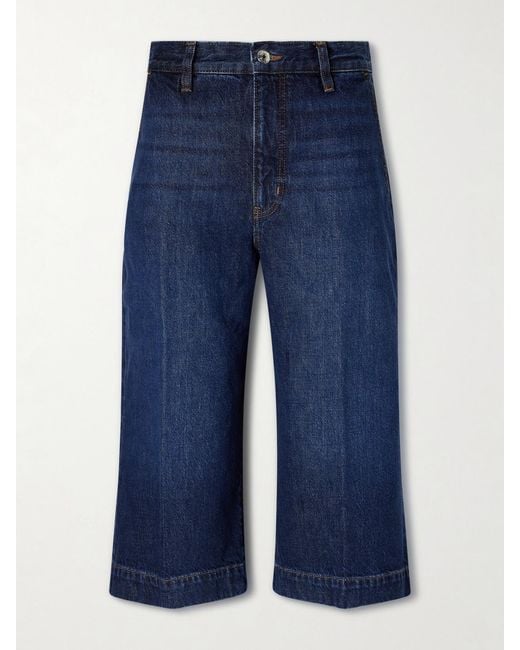 FRAME Blue The Culotte Knee-Length Shorts
