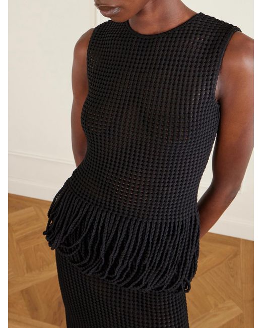 Alaïa Black Open-Knit Top