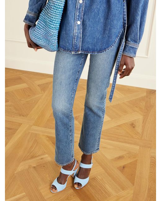 Sandales À Brides Arrière En Daim Khiko 90 Manolo Blahnik en coloris Blue