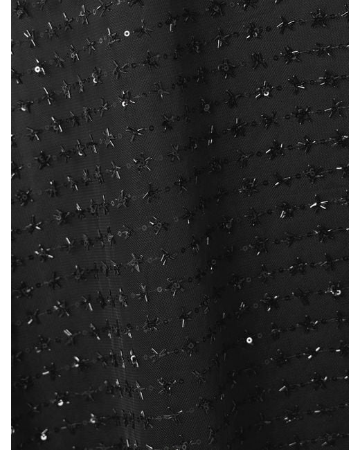 Staud Black Albee Embellished Tie-Detailed Faille-Trimmed Tulle Maxi Dress