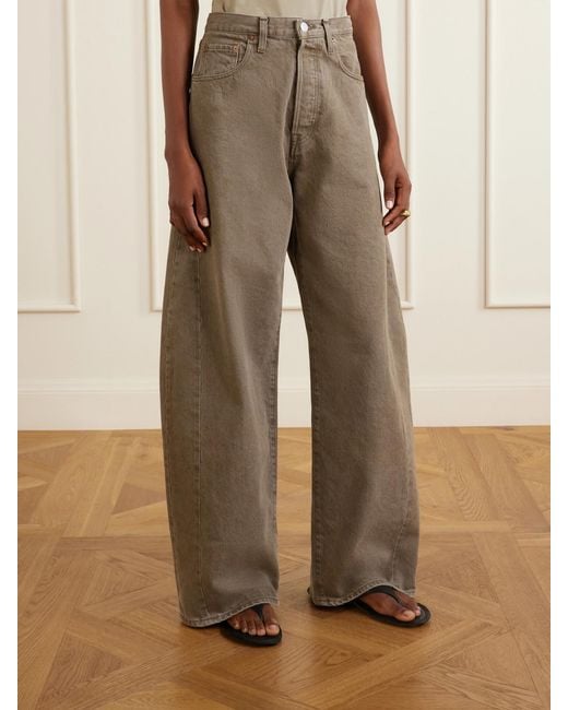 Ssstein Natural Deformation High-Rise Wide-Leg Jeans