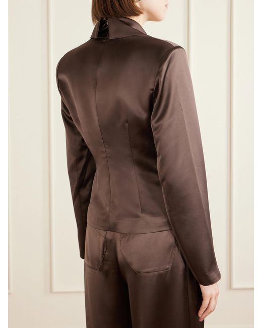 Violante Nessi Brown Kendal Satin Blouse